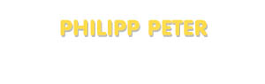 Der Vorname Philipp Peter
